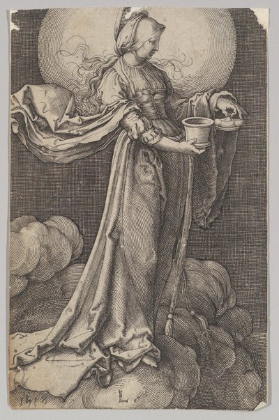 St. Maria Magdalena auf den Wolken, Rückseitige Kopie, o.D. von Unbekannt