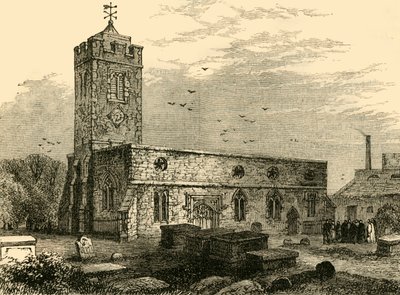 Stoke Newington Kirche, 1750, um 1876 von Unbekannt