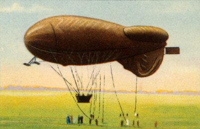 Stromlinienförmiger Sperrballon mit Korb, 1918, 1932 von Unbekannt