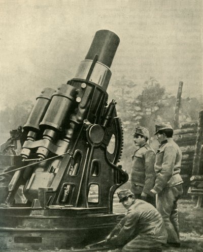 Die österreichische 12-Zoll-Belagerungshaubitze, 1914-1918, ca. 1920 von Unbekannt