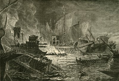 Die Schlacht von Actium, 1890 von Unbekannt