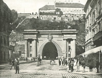 Der Buda-Burg-Tunnel, Budapest, Österreich-Ungarn, 1895 von Unbekannt