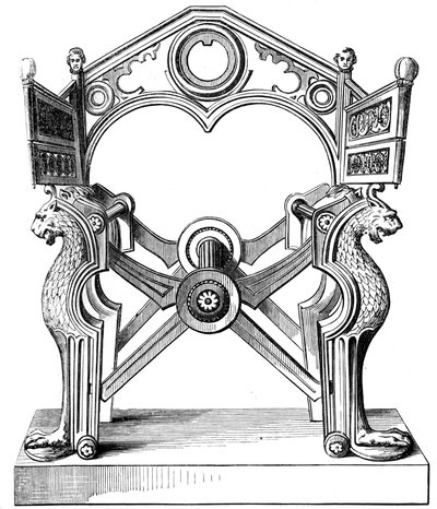 Der Stuhl von Dagobert, 7. Jahrhundert, 1849 von Unbekannt