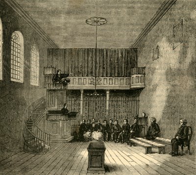 Die Kapelle in Newgate, ca. 1872 von Unbekannt