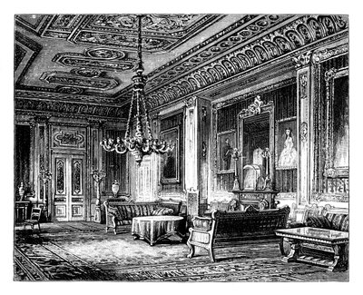 Das purpurne Zeichenzimmer, Schloss Windsor, ca. 1888 von Unbekannt