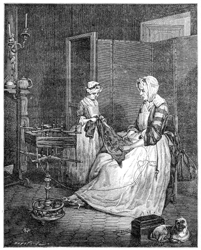 Die fleißige Mutter, 1740, 1885 von Unbekannt