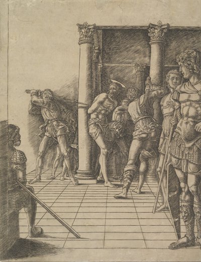 Die Geißelung, mit dem Pflaster, ca. 1475-80 von Unbekannt