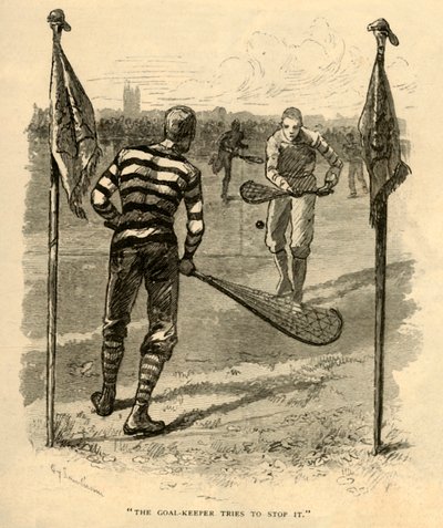 Der Torwart versucht es zu stoppen, 1881 von Unbekannt