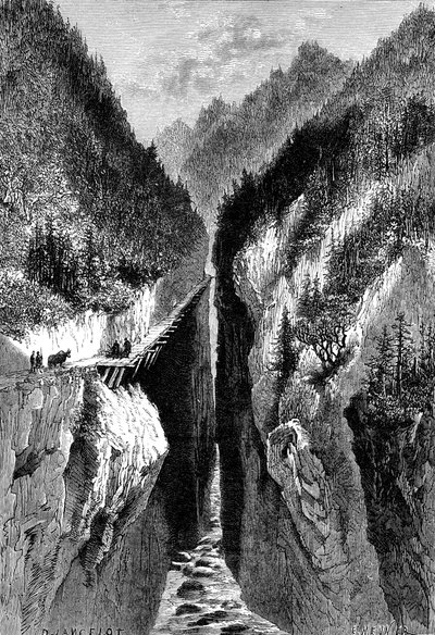 Die Lantzan-Kiang-Hoggs-Schlucht, ca. 1890 von Unbekannt