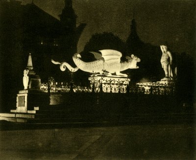 Der Lindwurmbrunnen, Klagenfurt, Österreich, um 1935 von Unbekannt