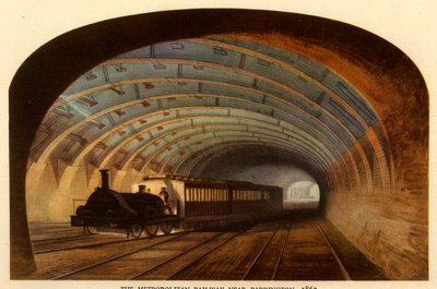 Die Metropolitan Railway bei Paddington, 1863, 1945 von Unbekannt