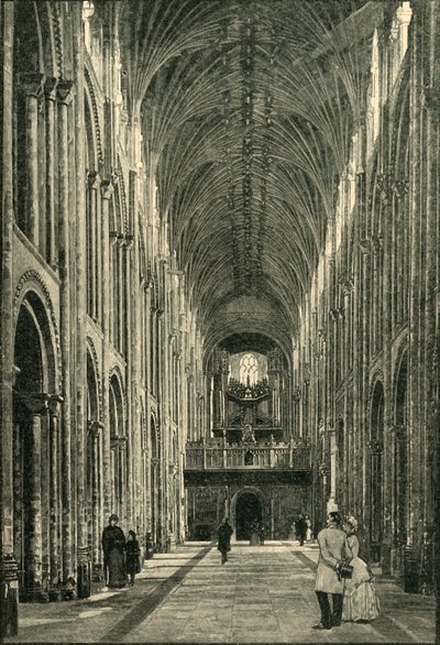 Das Kirchenschiff der Kathedrale von Norwich, 1898 von Unbekannt
