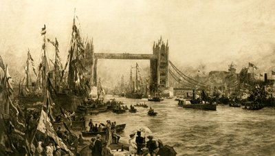Die Eröffnungszeremonie der Tower Bridge, ca. 1894 von Unbekannt