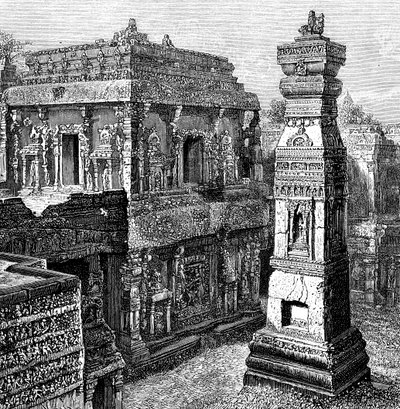 Der Palast von Kailash, Ellora, Indien, 1895 von Unbekannt