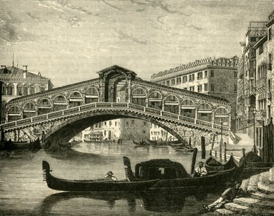 Die Rialto-Brücke, Venedig, 1890 von Unbekannt