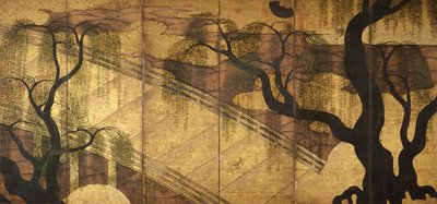 Die Flussbrücke bei Uji, 1568-1615 von Unbekannt
