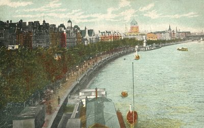 Die Themse-Uferpromenade, London, ca. 1915 von Unbekannt