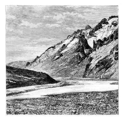 Das obere Karakash-Tal, China, 1895 von Unbekannt