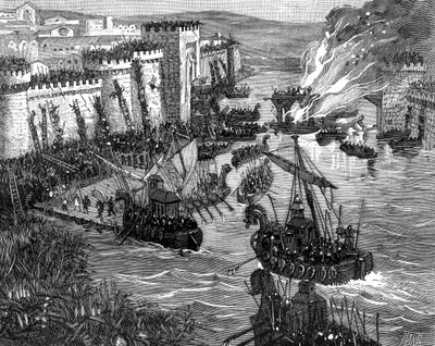 Der Wikingerangriff auf Paris, 885 1882-1884 von Unbekannt