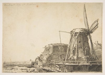 Die Windmühle (umgekehrte Kopie) von Unbekannt