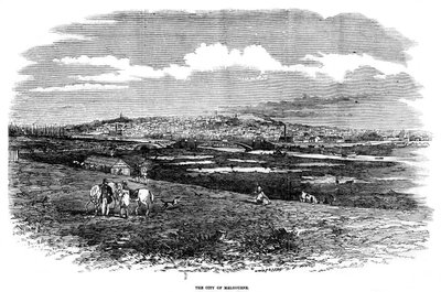 Die Stadt Melbourne, Australien, 1855 von Unbekannt