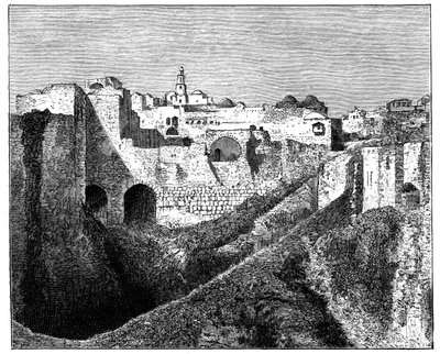 Die südlichen Festungsmauern von Jerusalem, um 1890 von Unbekannt