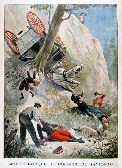 Der tragische Tod von Colonel de Savignac, 1901 von Unbekannt