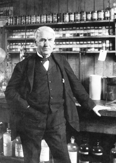 Thomas Alva Edison in Menlo Park, späte 1880er Jahre von Unbekannt