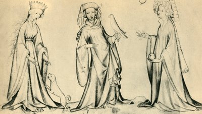 Drei junge Frauen, um 1400, 1943 von Unbekannt
