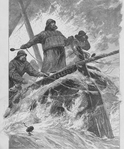 Das Werfen der Rettungsleine, 1890 von Unbekannt