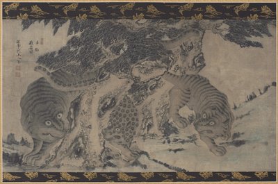 Tiger und Leoparden beim Spielen, 1700er von Unbekannt