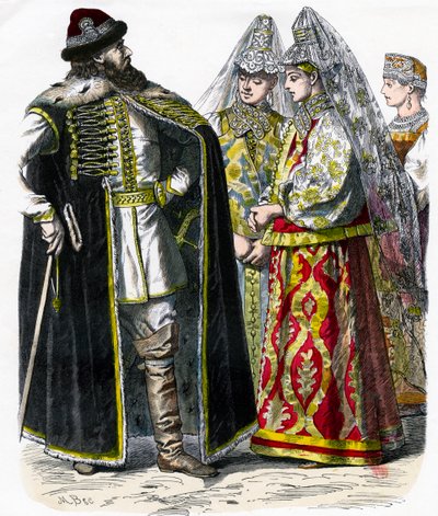 Traditionelle russische Tracht, ca. 1850 von Unbekannt