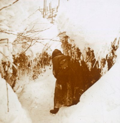 Schützengräben im Schnee, Elsass, Ostfrankreich, ca. 1914-1918 von Unbekannt