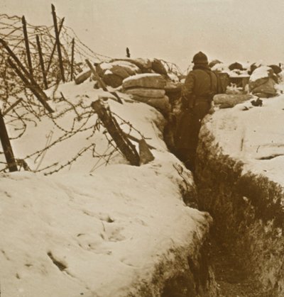 Schützengräben im Schnee, Elsass, Ostfrankreich, ca. 1914-1918 von Unbekannt