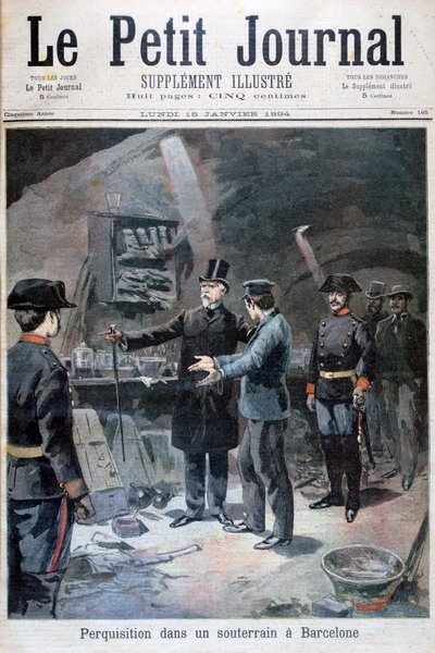 Unterirdische Suche nach Anarchisten, Barcelona, 1894 von Unbekannt