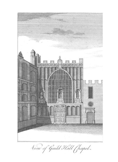 Ansicht der Guild Hall Chapel, um 1775 von Unbekannt