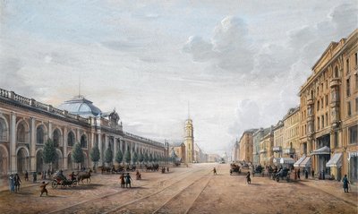 Blick auf den Newski-Prospekt in Sankt Petersburg von Unbekannt