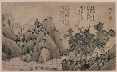 Spaziergang an einem Bergbach, Ming-Dynastie, 1368-1644 von Unbekannt