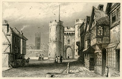 Westtor, Canterbury, Kent, ca. 1845 von Unbekannt