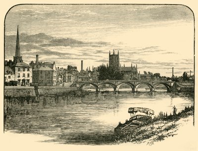 Worcester, von der Eisenbahnbrücke, 1898 von Unbekannt