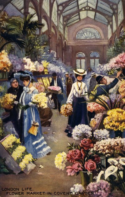 Blumenmarkt in Covent Garden von Unbekannter Künstler