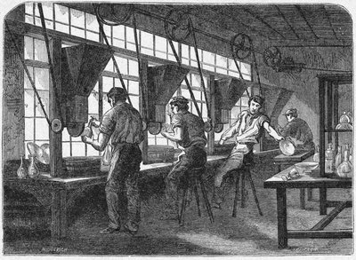 Kristallschneiden, ca. 1880 (Gravur) von Unbekannter Künstler