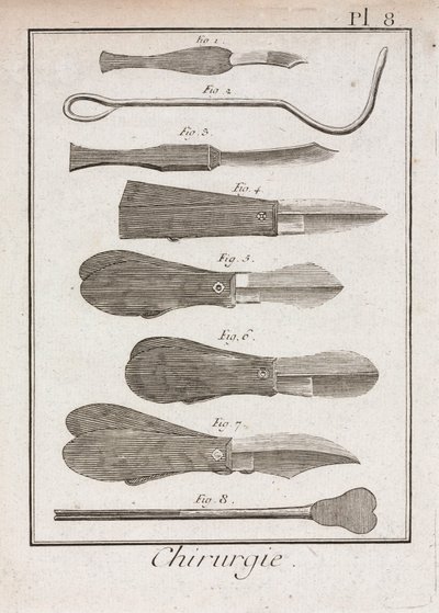 Ausrüstung, frühmoderne chirurgische Messer und Skalpelle von Unbekannt