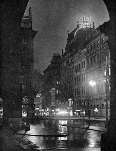 Kärntnerstraße bei Nacht, Wien von Unbekannter Künstler