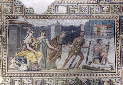 Mosaik, Pasiphae und Daedalus von Unbekannter Künstler