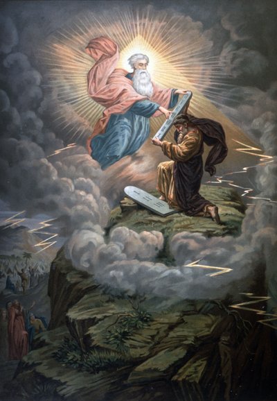 Moses empfängt die Gesetzestafeln von Unbekannter Künstler