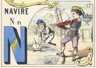 N: navire - Spiele Alphabet, ca. 1890 von Unbekannt