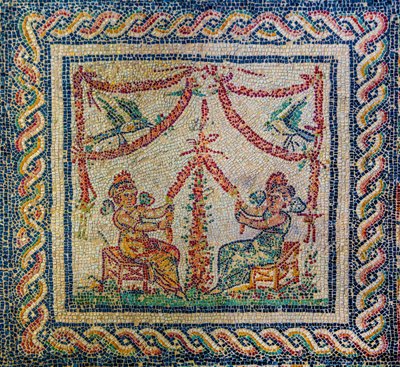 Römische Villa mit wunderbaren Mosaikböden von Unbekannter Künstler