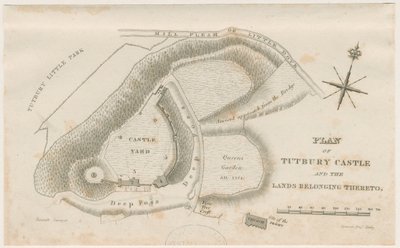 Tutbury Castle: Plan: Gravur, undatiert [ca. 1832] von Unbekannt