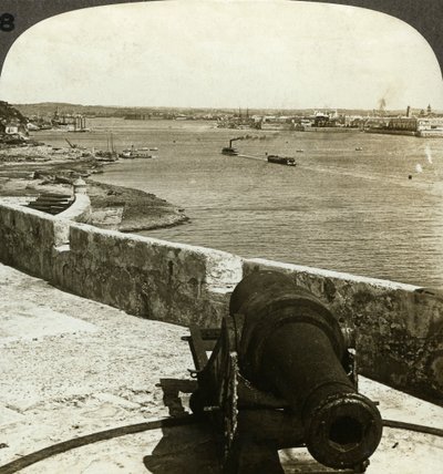 Kanone, Morro Castle, Havanna, Kuba von Underwood and Underwood